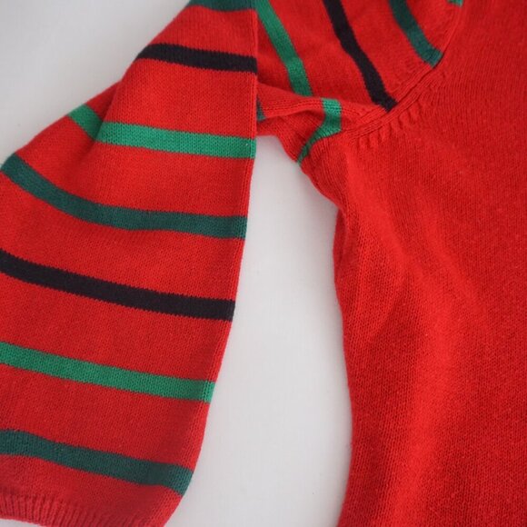 Vintage Merry Bright Red Embroidered Kissing Dogs Christmas Cheer Sweater PXL - Picture 7 of 12